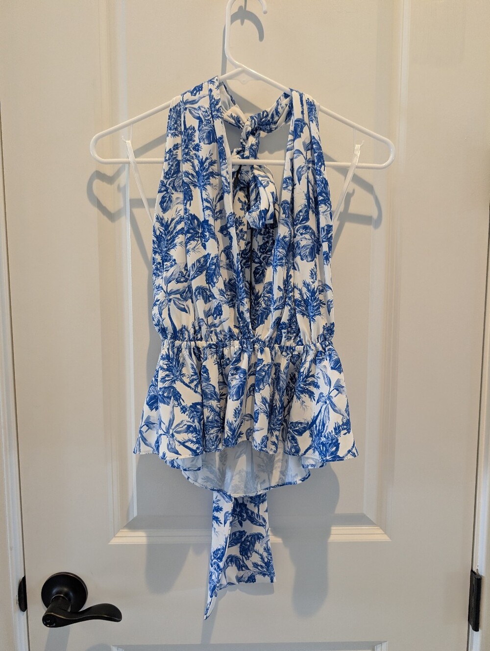 Gianni Bini Blue Floral Halter Top